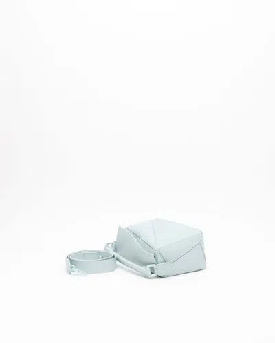 Loewe Puzzle Edge Mini Top-handle Bag In Calfskin Leather In Blue