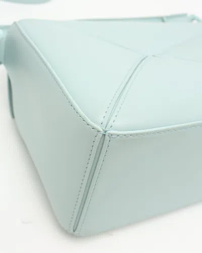 Loewe Puzzle Edge Mini Top-handle Bag In Calfskin Leather In Blue