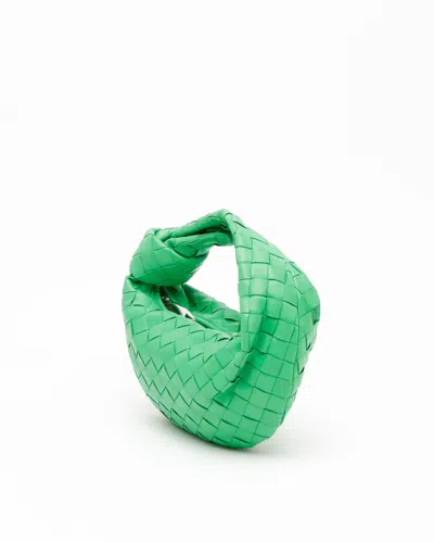 Bottega Veneta Jodie Mini Knotted Intrecciato Leather Tote In Green