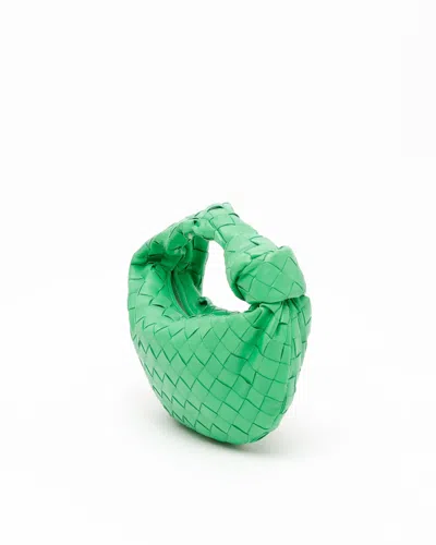 Bottega Veneta Jodie Mini Knotted Intrecciato Leather Tote In Green
