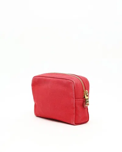 Prada Canvas Toiletry Pouch In Red