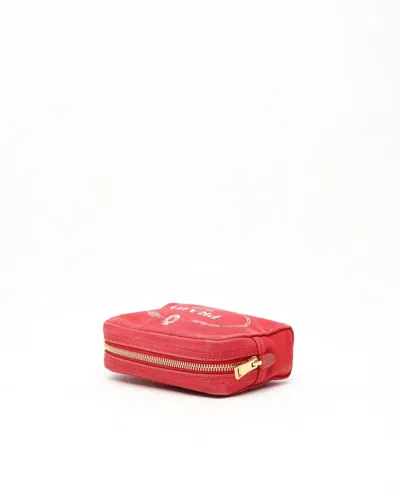 Prada Canvas Toiletry Pouch In Red