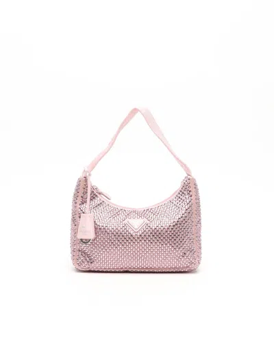 Prada Re-edition 2000 Crystal-embellished Mini Bag In Pink