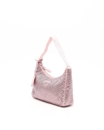 Prada Re-edition 2000 Crystal-embellished Mini Bag In Pink