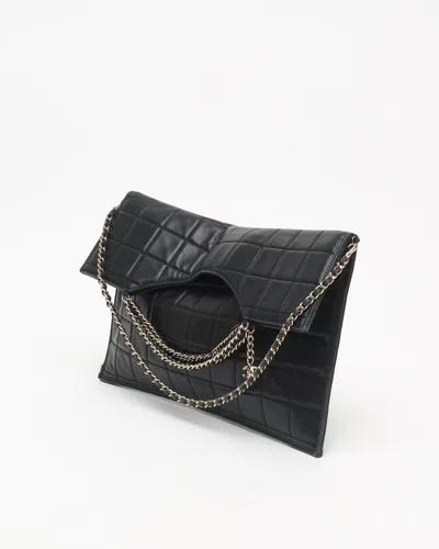 Chanel Box Quilted Fold Down Envelope Clutch Bag