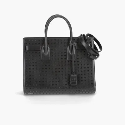 Saint Laurent Small Studded Sac De Jour Bag In Black