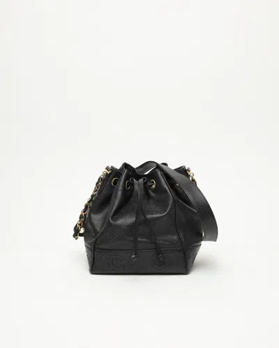 Pre-owned Chanel Caviar Bucket Bag In Black