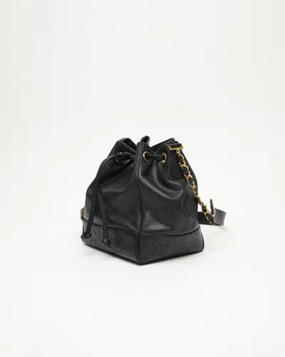 Pre-owned Chanel Caviar Bucket Bag In Black