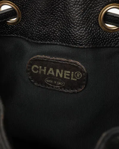 Pre-owned Chanel Caviar Bucket Bag In Black