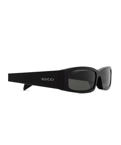 Gucci Eyewear Rectangular Frame Sunglasses In Black