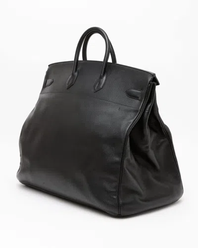 Pre-owned Hermes Hermès Ardennes Haut A Courroies 50 (hac) Weekend Bag In Black