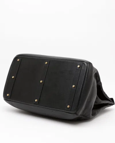 Pre-owned Hermes Hermès Ardennes Haut A Courroies 50 (hac) Weekend Bag In Black