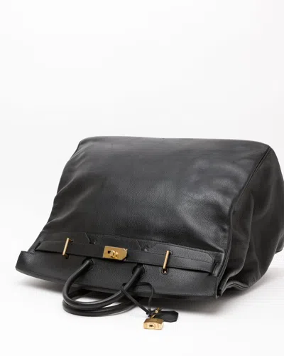 Pre-owned Hermes Hermès Ardennes Haut A Courroies 50 (hac) Weekend Bag In Black
