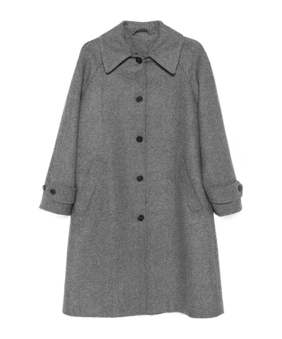 Officine Generale Officine Générale Aretha Itl Textured Stripe Wo In Gray