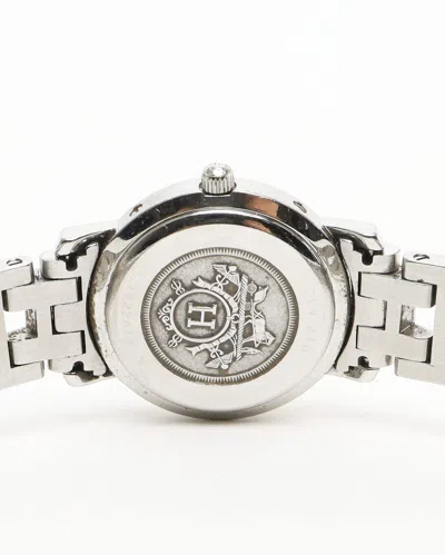 Pre-owned Hermes Hermès Clipper 24mm Ref Cl4.210 In White