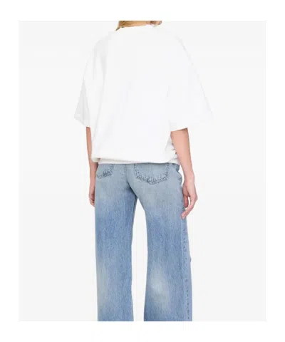 Anine Bing Short-sleeve Pullover In Soft French Terry In White