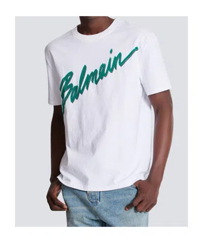 Balmain Crew Neck Short Sleeves In White