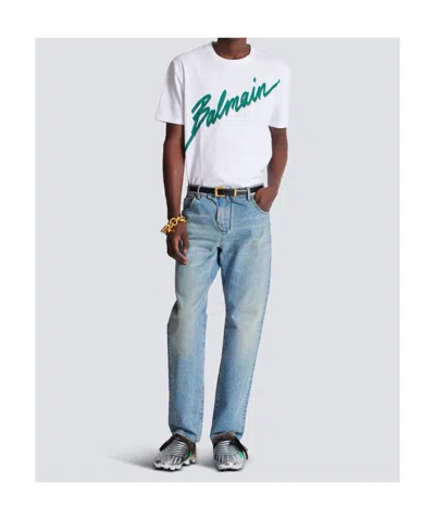 Balmain Crew Neck Short Sleeves In White