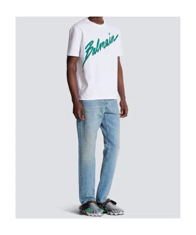 Balmain Crew Neck Short Sleeves In White