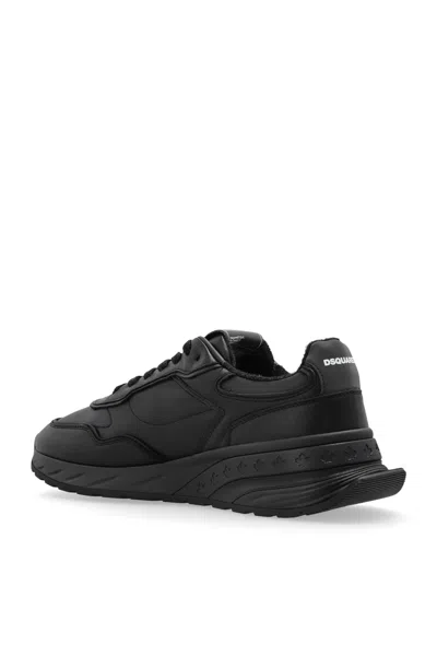 Dsquared2 Bold Leather Paneled Sprinter Sneakers In Black