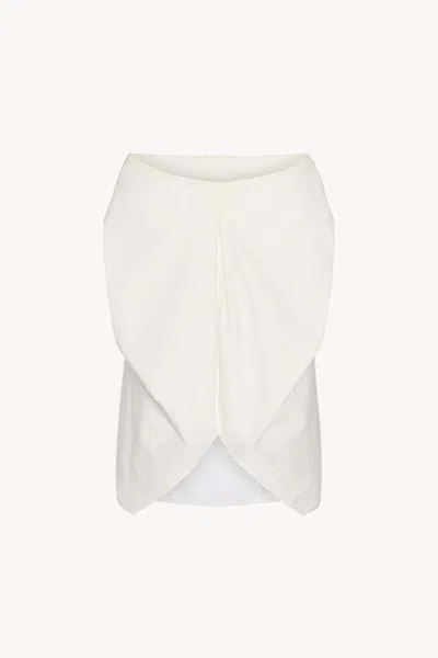 The Row Draped Sleeveless Asymmetric Lightweight Top In White