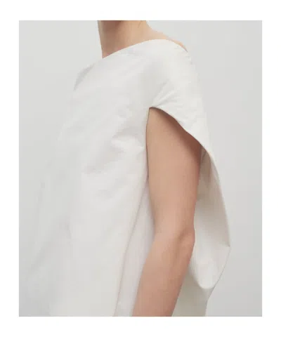 The Row Draped Sleeveless Asymmetric Lightweight Top In White