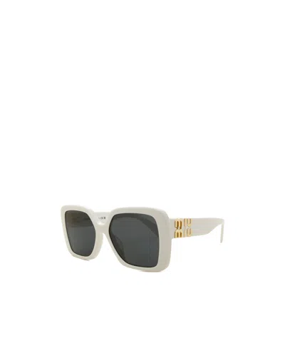Miu Miu Full Frame Sunglasses In White