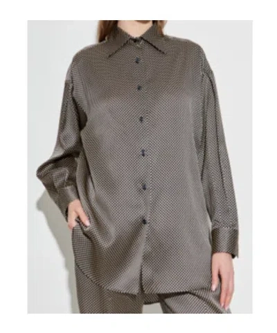 Tom Ford Camicia In Seta A Pois Dal Fit Rilassato In Gray