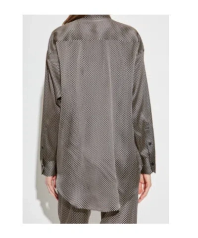 Tom Ford Camicia In Seta A Pois Dal Fit Rilassato In Gray