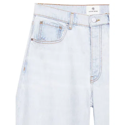 Anine Bing Womens Ultra Bleached Manon Wide-leg Denim Jeans In Blue