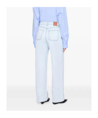 Anine Bing Womens Ultra Bleached Manon Wide-leg Denim Jeans In Blue