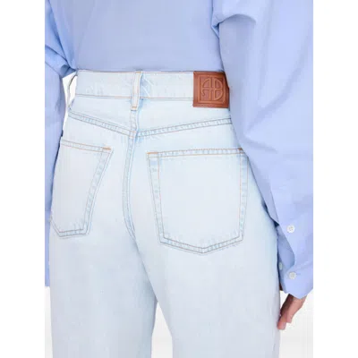 Anine Bing Womens Ultra Bleached Manon Wide-leg Denim Jeans In Blue