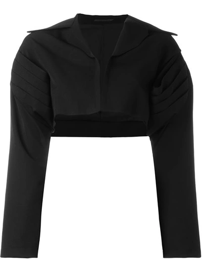 Yohji Yamamoto Cropped Bolero Jacket In Black