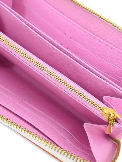 Pre-owned Louis Vuitton Monogram Patterned Leather Wallet In White