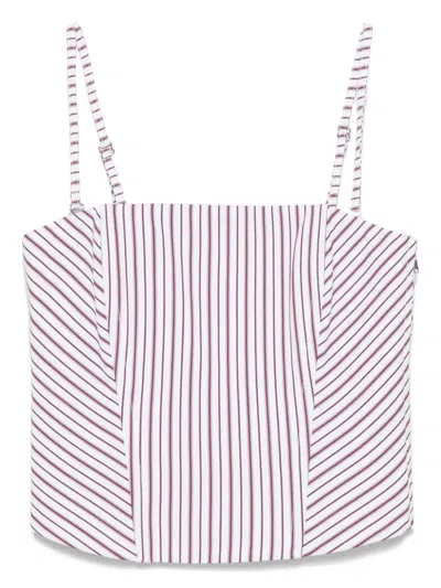 Patrizia Pepe Striped Corset Top