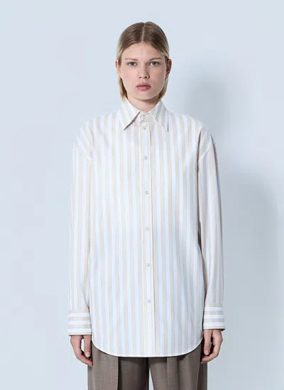 Saint Laurent Striped Button-down Shirt In White