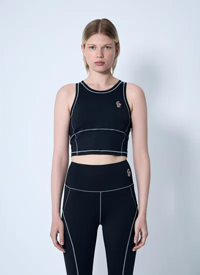 Moncler Grenoble Black Polyamide Elastane Top In Black
