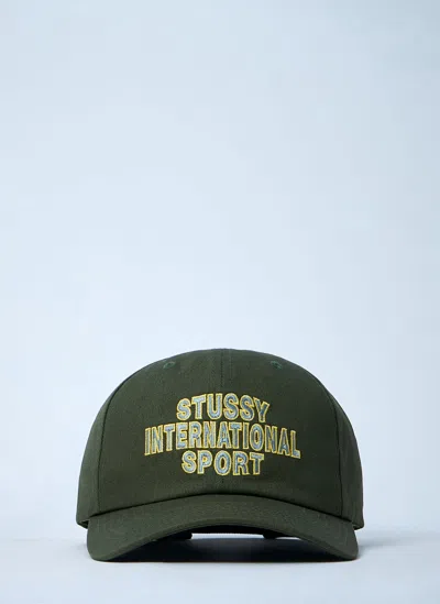 Stussy Logo Motif Baseball Cap In Green