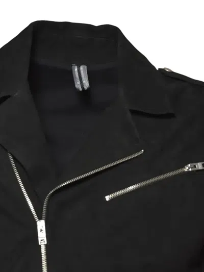 D Four Asymmetrical Front-zipper Leather Jacket With Multiple Pockets