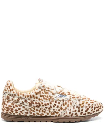 Autry Windspin Low Multicolor Sneaker With Logo On The Side And Animalier Motif In Suede Woman In Animal Print