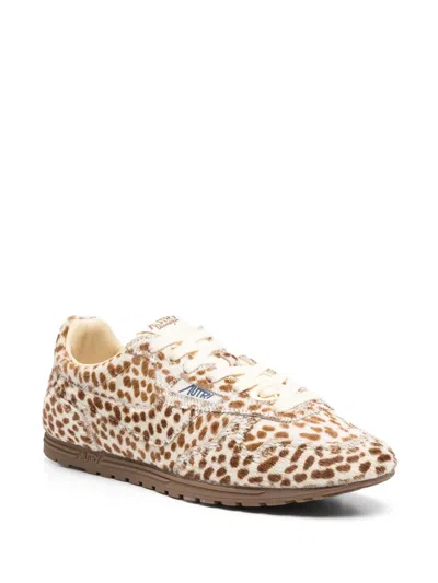 Autry Windspin Low Multicolor Sneaker With Logo On The Side And Animalier Motif In Suede Woman In Animal Print