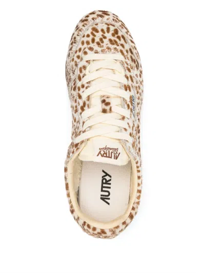 Autry Windspin Low Multicolor Sneaker With Logo On The Side And Animalier Motif In Suede Woman In Animal Print