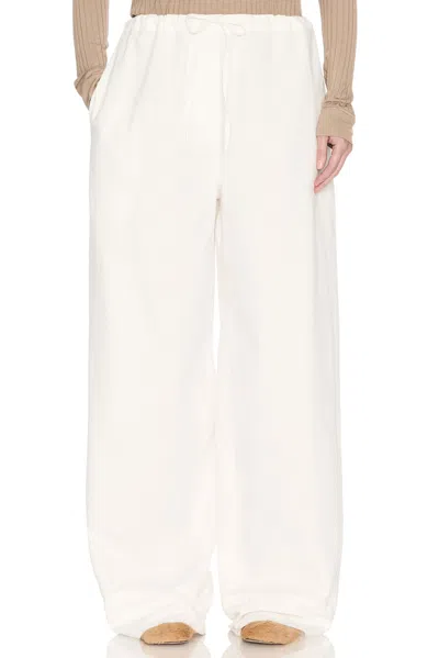 The Row Sharka Straight-leg Cotton-blend Trousers In White
