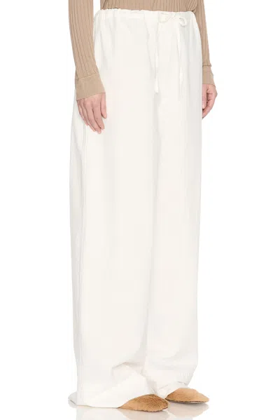 The Row Sharka Straight-leg Cotton-blend Trousers In White