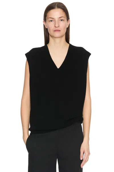 The Row Sleeveless Knitted Vest In Black