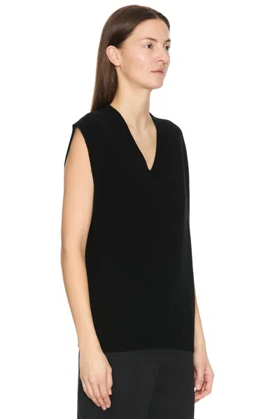 The Row Sleeveless Knitted Vest In Black