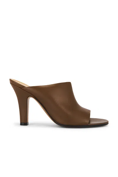 The Row Signum Leather Heeled Mules 90 In Brown