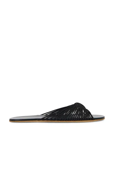 The Row Sara Elastic Thong Slide Sandals In Black