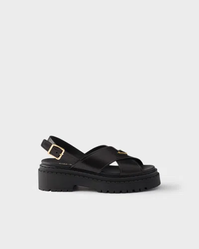 Prada Black Rubber Sandals