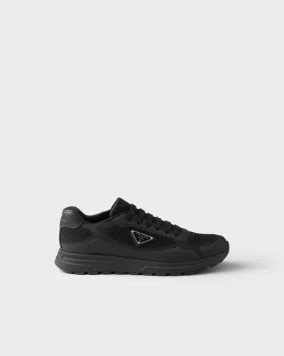 Prada Sneakers Prax 2.0 In Black Fabric And Mesh